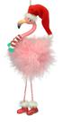 Enfeite de Natal Kurt S. Adler Pink Flamingo Santa Hat