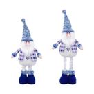 Enfeite De Natal Nórdico Em Pelúcia Elástica: Papai Noel Azul, Rena E Boneco De Neve Para Pendurar -