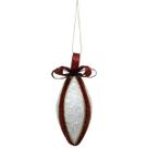 Enfeite de Natal Oval Branco Arvore/Mesa/Porta Grande 11cm