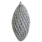 Enfeite de Natal Oval Pequena Prata Arvore/Mesa/Porta 12cm