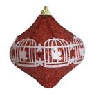 Enfeite de Natal Oval Vermelha Topo de Arvore 10cm