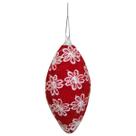 Enfeite de Natal Oval Vermelho/Branco Arvore/Mesa/Porta 13cm