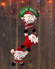 Enfeite De Natal Pendente Trio Papai Noel Equilibrista Placa