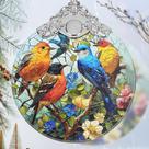 Enfeite de Natal pendurado Jocidea Birds on Ramos 7,5x9 cm