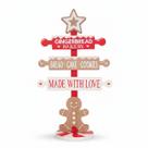 Enfeite de Natal Placa Decorativa Ginger Bread Vermelho Candy LED Iluminada 50cm Enfeite de Natal Placa Decorativa Ginger Bread Vermelho Candy LED Iluminada 50cm