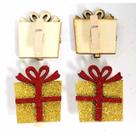 Enfeite de natal presente c/prendedor 4cm x 5cm - 4 unid
