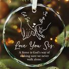 Enfeite de Natal SUCHAGIFT Sister 2025 Round Glass