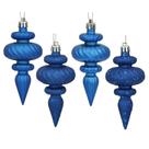 Enfeite de Natal Vickerman 4 Finish Finial, pacote com 8 unidades, azul Enfeite de Natal Vickerman 4 Finish Finial, pacote com 8 unidades, azul
