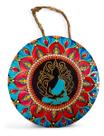 Enfeite de Parede Mandala Buda em Porcelana 16cm Decoração Espiritual, Minimalista e Elegante para