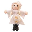 Enfeite de Pendurar Boneca Anjo Tranças Feltro Decorar Natal