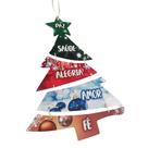 Enfeite de Porta Arvore de Natal Personalizada palavras em MDF Sisal