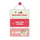 Enfeite de Porta Guirlanda de Apartamento Casa Apto Seja Bem Vindo Lar Sonho Benção Café Amor 36cm