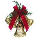 Enfeite de Porta Natalino - Sinos Dourados 19,5 x 19,5cm