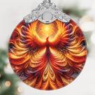 Enfeite de Vidro Fênix para Pendurar Touber 8x9 cm
