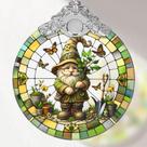 Enfeite de vitral Gnome Touber 7,5x9 cm de Natal