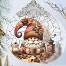 Enfeite de vitral Jocidea Gnome 8x9 cm de Natal
