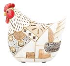 Enfeite Decoração Cozinha Galo Branco Em Resina - 18cm