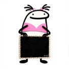 Enfeite Decorativo 01 Painel Mini Flork Menina Com Lousinha