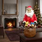 Enfeite Decorativo Boneco Papai Noel De Cerâmica 20cm Natalino