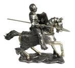 Enfeite Decorativo Cavalo E Cavaleiro Medieval Resina 41cm