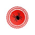 Enfeite Decorativo de Halloween - Fiorata Encarte Laranja com Aranha Preta - 40cm - 1 unidade - Girotoy - Rizzo