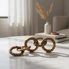Enfeite Decorativo De Mesa Elo De Alumínio Na Cor Bronze