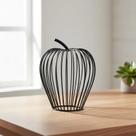 Enfeite Decorativo De Metal Preto Maçã 22,5cm Altura Grande
