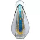 Enfeite Decorativo em Murano Azul com Ouro 24k Imagem Santa Nossa Senhora