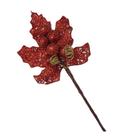 Enfeite decorativo galho vazado c/ folha e frutas 22,5cm - niazite