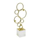 Enfeite Decorativo Menor Metal Dourado Escultura Abstrato