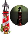 Enfeite Decorativo Natalino Farol Casa Listrada Com Led 30cm