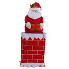 Enfeite Decorativo Papai Noel Retrátil Chaminé 80x31cm.