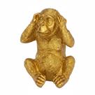 Enfeite Dourado de Macaco Surdo 9 Cm Enfeite Dourado de Macaco Surdo 9 Cm