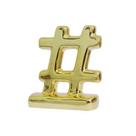 Enfeite Em Cerâmica Hashtag Dourado 07X08 Cm - Buzzios