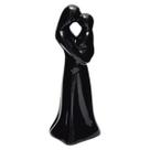 Enfeite Estatueta Mãe e Bebê cor preto brilho 17cm
