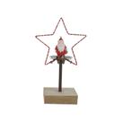 Enfeite Estrela com Led Papai Noel Vermelho 22cm