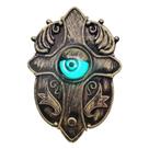 Enfeite Halloween Campainha Olho Mágico de Terror Eletronica com Luz Som e Movimento Decoração Mística Medieval