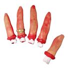 Enfeite Halloween Dedos com Sangue Látex - 5 Unidades