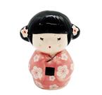 Enfeite Japonesa Kokeshi Rosa Afasta maus espiritos Cerâmica