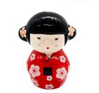 Enfeite Japonesa Kokeshi Vermelha Cerâmica Afasta coisa ruin Enfeite Japonesa Kokeshi Vermelha Cerâmica Afasta coisa ruin