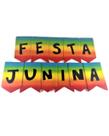 Enfeite Junino - Placa Festa Junina tipo bandeirinhas 70 cm x 18 cm