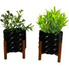 Enfeite Kit Vaso Planta Cachepot Mesa Sala Decoração Rack Enfeite Kit Vaso Planta Cachepot Mesa Sala Decoração Rack