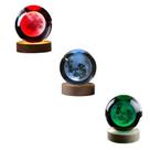 Enfeite luminária decorativo de mesa bola de cristal lua