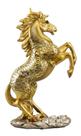 Enfeite Luxo Rack Sala Cavalo Dourado Empinando - 33.5cm