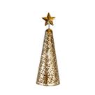 Enfeite Mini Árvore Dourada Estrela Metal Vazado Decoração 28cm