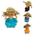 Enfeite Mini Monges Budas Da Sabedoria Chapéu 4 un 6 cm