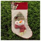 Enfeite Natal Bota Meia Tecido Boneco De Neve 48cm Enfeite Natal Bota Meia Tecido Boneco De Neve 48cm