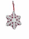 Enfeite natal pendurar floco de neve (branco vermelho) 11,7x10,3cm (9012003) Enfeite natal pendurar floco de neve (branco vermelho) 11,7x10,3cm (9012003)