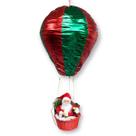 Enfeite Natalino Balão Com Papai Noel Verde E Vermelho 85Cm