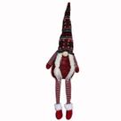 Enfeite Natalino Boneco Gnomo De Pelúcia Com Gorro E Barba Vermelho